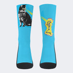 Cat Death Ray Art - Crew Socks