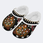 Head Swallowed By Flowers - Fur Lined Slippers/Sandals