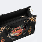Shake Hands Print - Leather Handbag