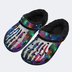Cosmic Star Toe Bone Print - Fur Lined Slippers/Sandals