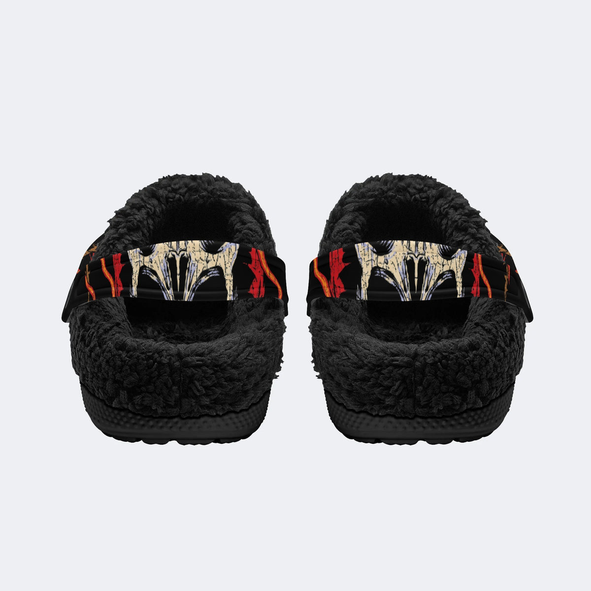 Fiery Aged Skull - Fur Lined Slippers/Sandals