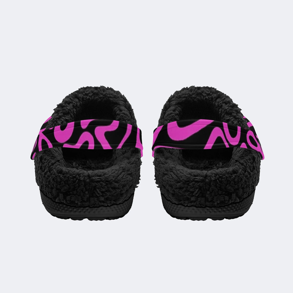 Y2K Pink Fluid Art - Fur Lined Slippers/Sandals