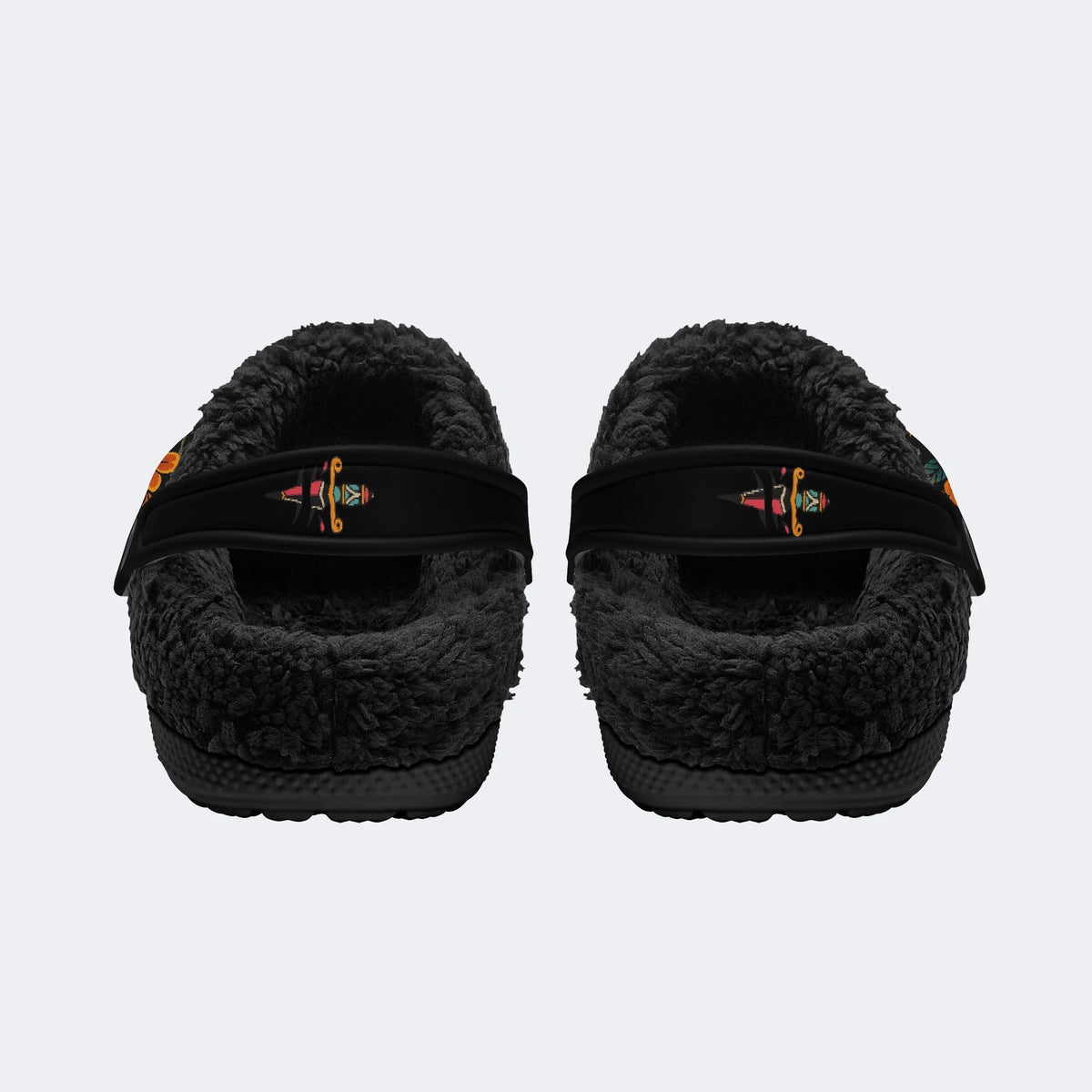 Black panther print - Fur Lined Slippers/Sandals