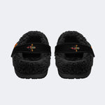 Black panther print - Fur Lined Slippers/Sandals
