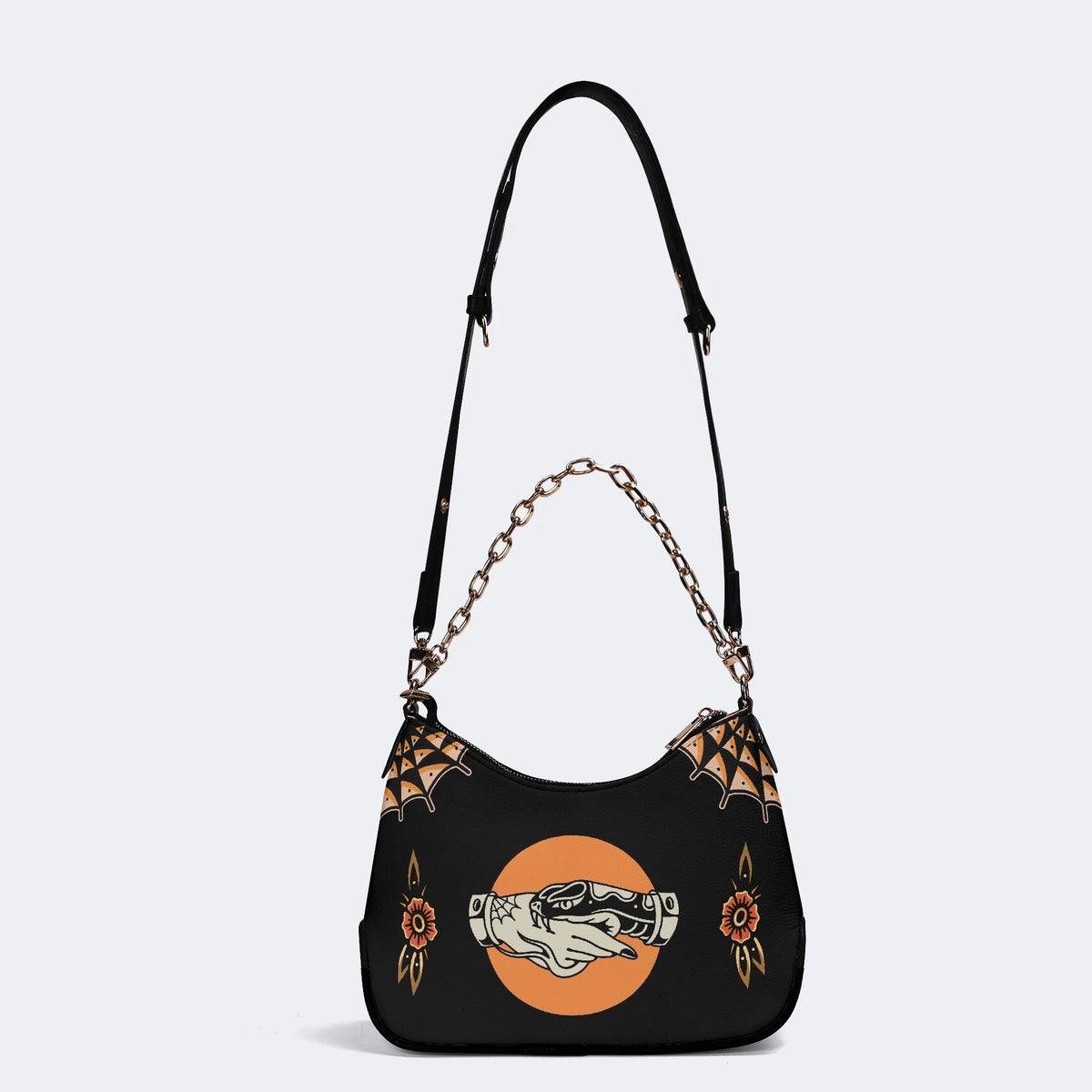 Trust No One Snake Print - Leather Crossbody Bag