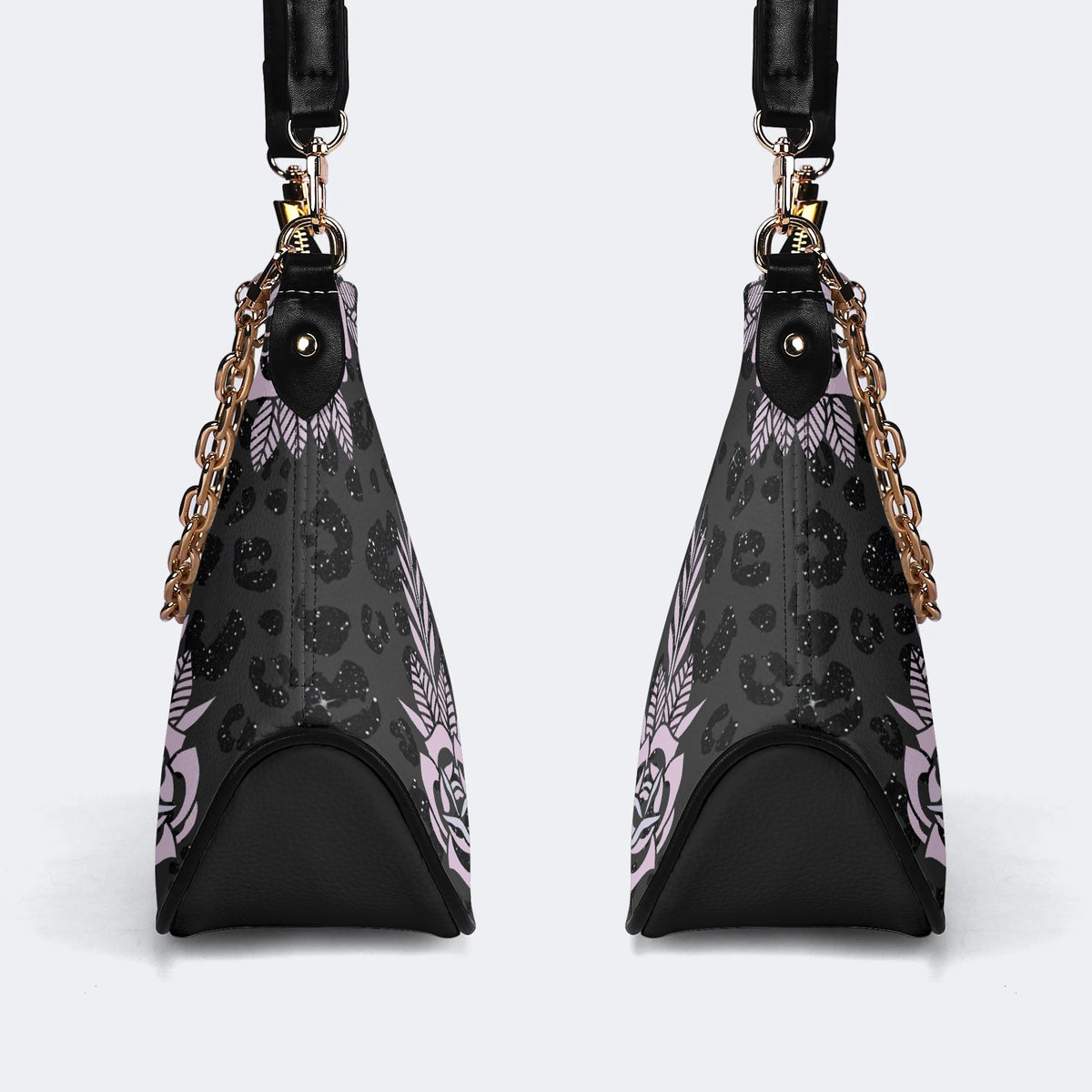 Classic Death Moth Print - Leather Crossbody Bag