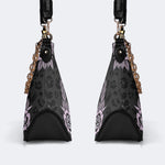 Classic Death Moth Print - Leather Crossbody Bag
