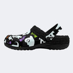 Boo Ghost Skull - Fur Lined Slippers/Sandals