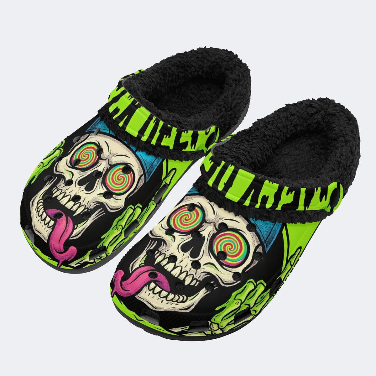Zombie Rave - Fur Lined Slippers/Sandals