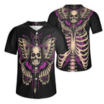 Dark Moth Skull - Men's Short Sleeve Baseball Jersey