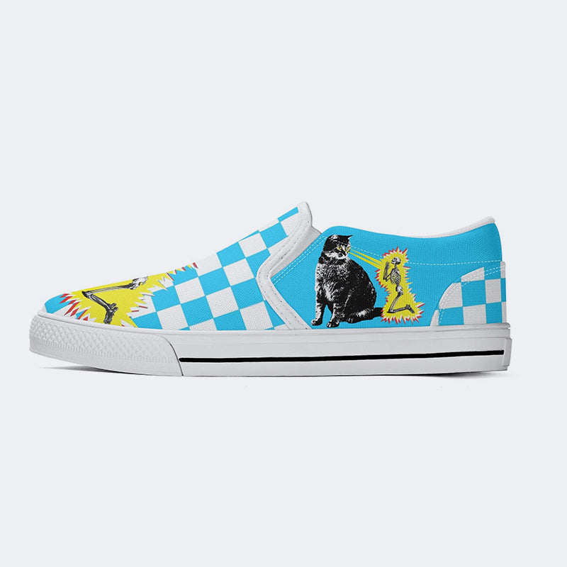 Cat Death Ray Art - Slip On Shoes