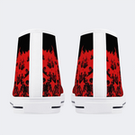 Unisex Fire Skull Print - High Top Canvas