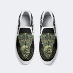 Unisex Death Moth&Skull Print - Slip On Shoes