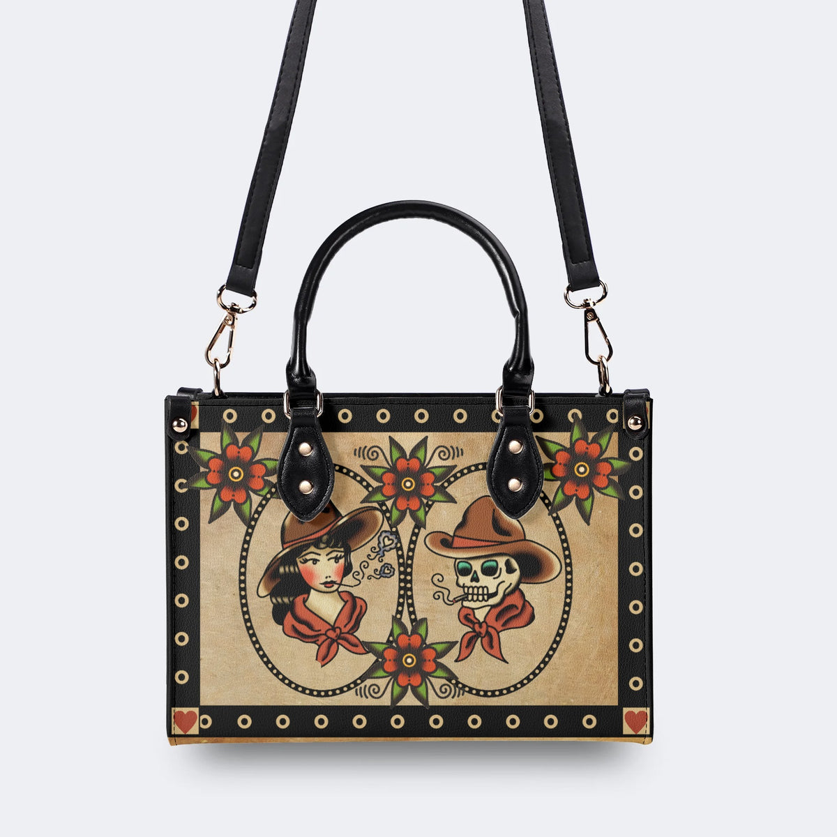 Traditional Tattoo Print - Leather Handbag