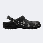 Black Dinosaur Fossil - Fur Lined Slippers/Sandals