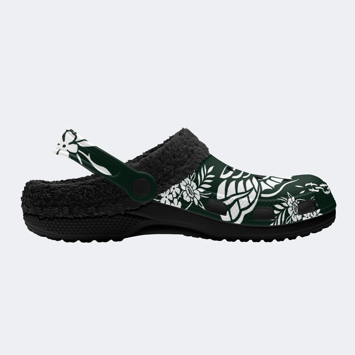 Moth Skull Chain Flower - Fur Lined Slippers/Sandals