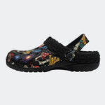 Gothic Psychedelic Mushroom Space Galaxy - Fur Lined Slippers/Sandals