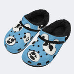 Blue Cute Skulls - Fur Lined Slippers/Sandals