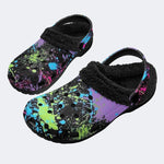 Colorful Splash Graffiti - Fur Lined Slippers/Sandals