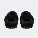 Personalized Name Death Moth Vintage Print - Fur Lined Slippers/Sandals