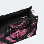 Pink Death Moth Print - Leather Handbag