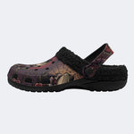 Gothic Gentleman Frog Vintage Rose Bat - Fur Lined Slippers/Sandals