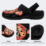 Retro Cowboy Skull Print - Removable Fur Lined Slippers/Sandals