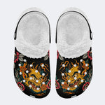 Monster Head Print - Fur Lined Slippers/Sandals