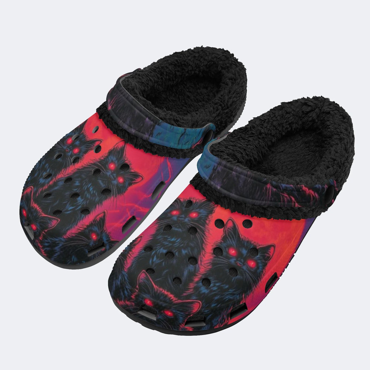 Red Eye Cat - Fur Lined Slippers/Sandals