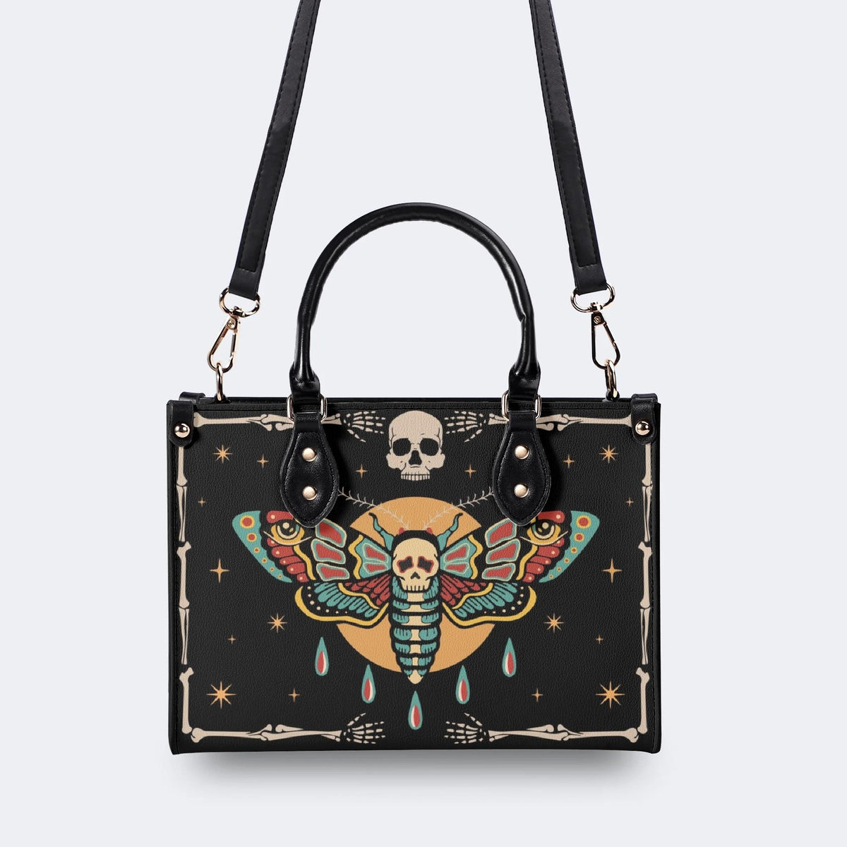 Toxic Moth Star Print - Leather Handbag