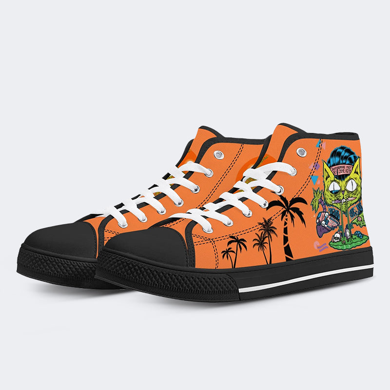 Unisex Skateboarding Katzendruck - High Top Canvas