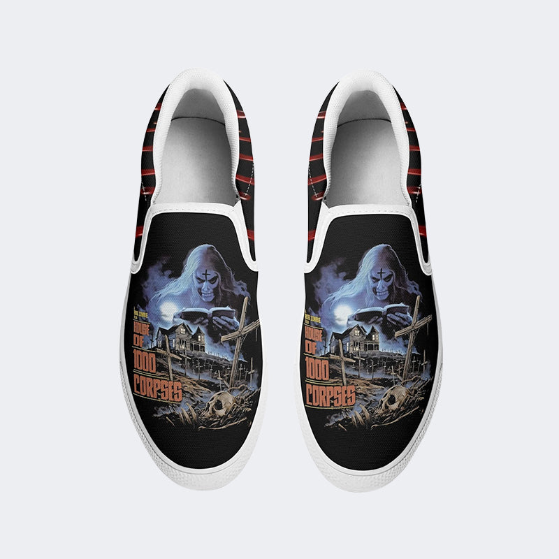 Horror House Of 1000 Corpses Print Unisex - Slip On Shoes