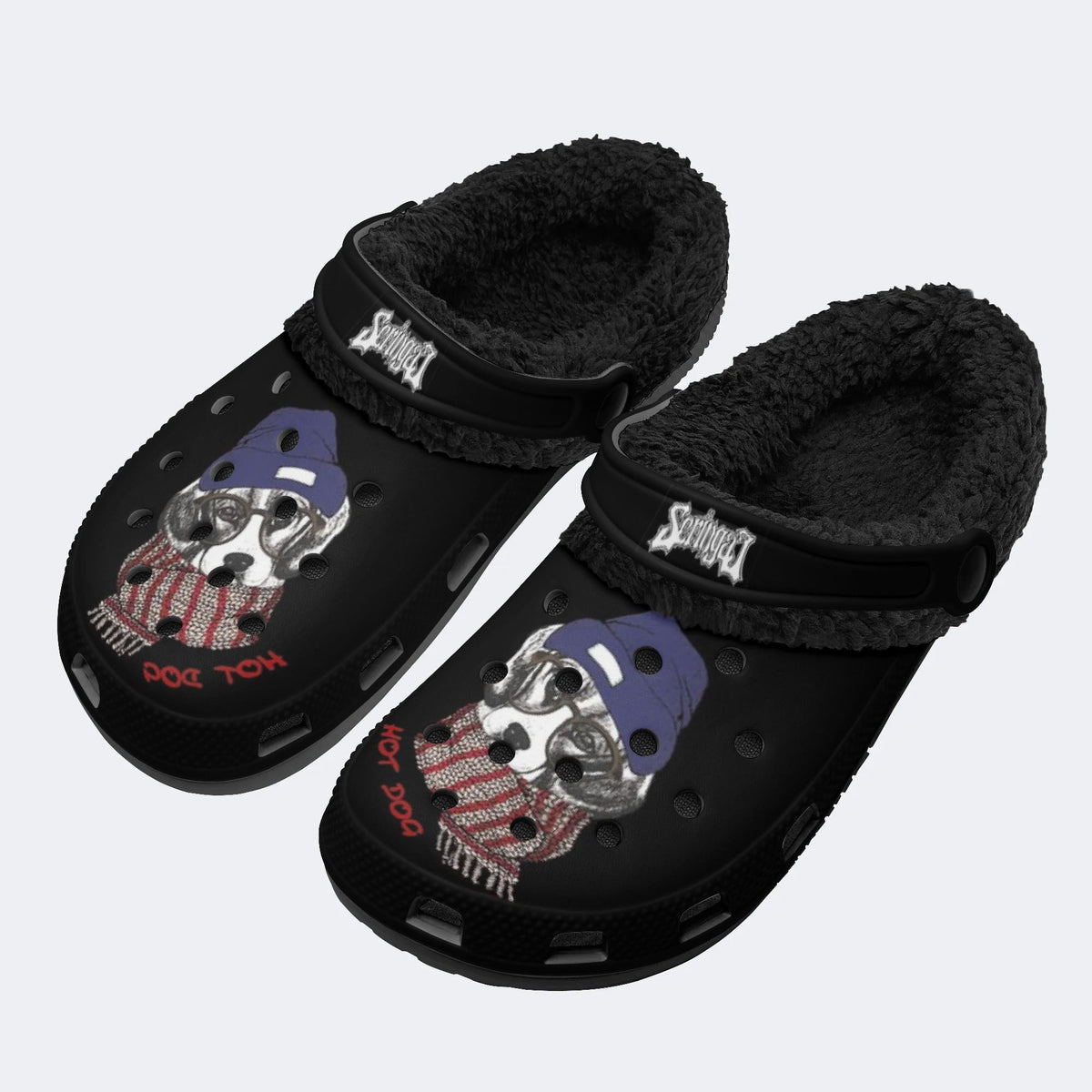 Hip‑hop Winter Dog - Fur Lined Slippers/Sandals