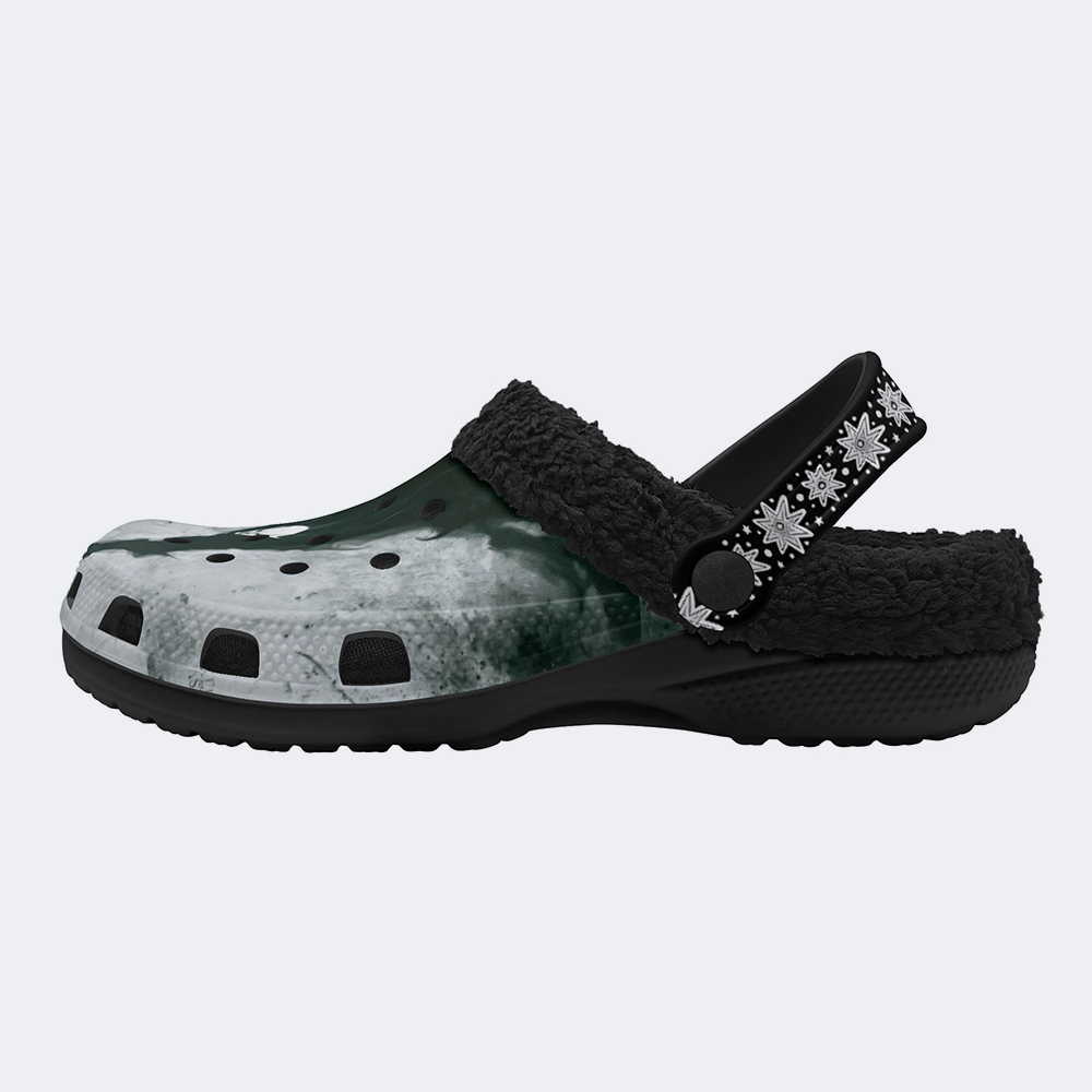 Unisex Retro Terror Advance Print - Fur Lined Slippers/Sandals