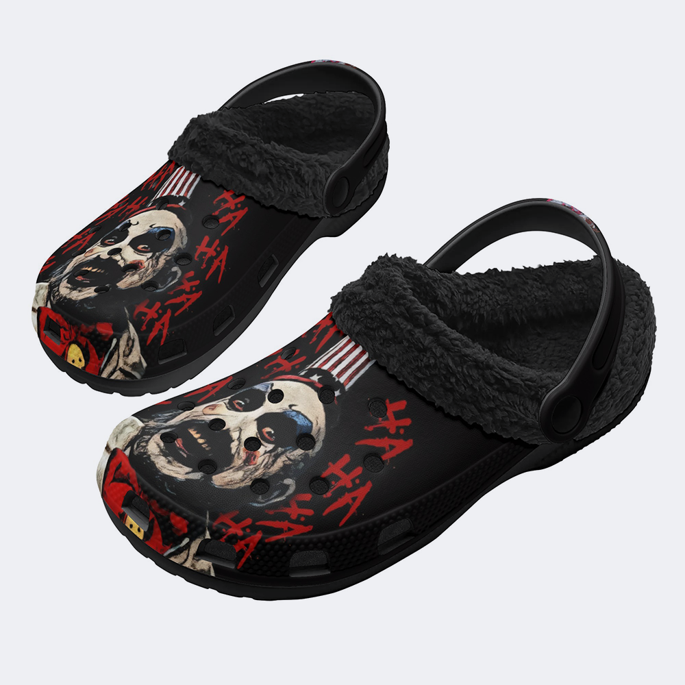 Horror Print - Fur Lined Slippers/Sandals