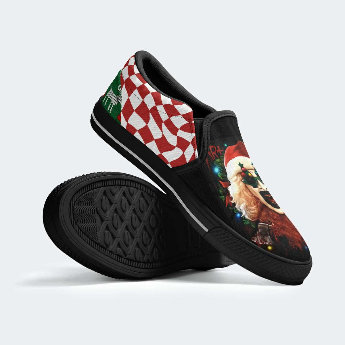 Horror Santa Claus Ghostface Print - Slip On Shoes