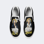 Unisex Retro Christ Virgin Mary Text Art Illustration Print - Slip On Shoes