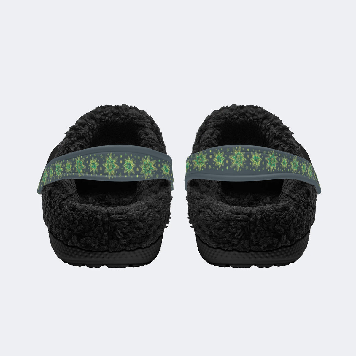 Horror Skull Graphic Print- Fur Lined Slippers