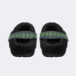 Horror Skull Graphic Print- Fur Lined Slippers