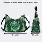 Green Plaid Death Moth - Leather Crossbody Bag