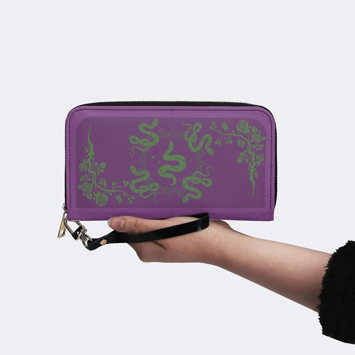 Inscribed Viper Print - Leather Wallet