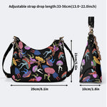 Colorful Mushroom Man Print - Leather Crossbody Bag