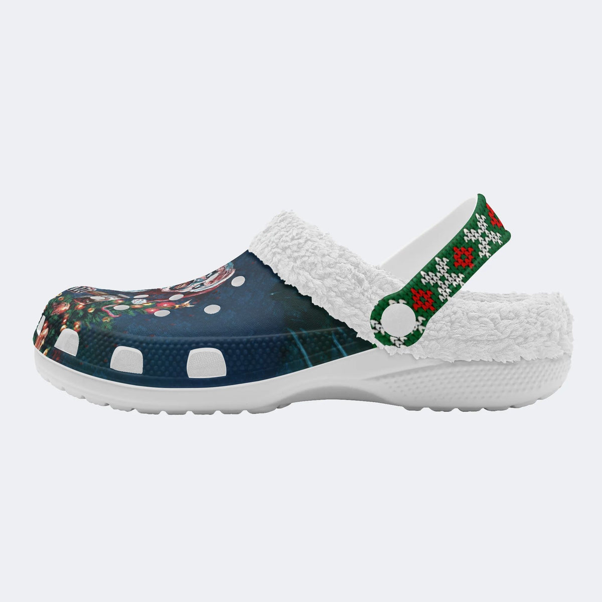 Christmas Terrifier Print - Fur Lined Slippers/Sandals