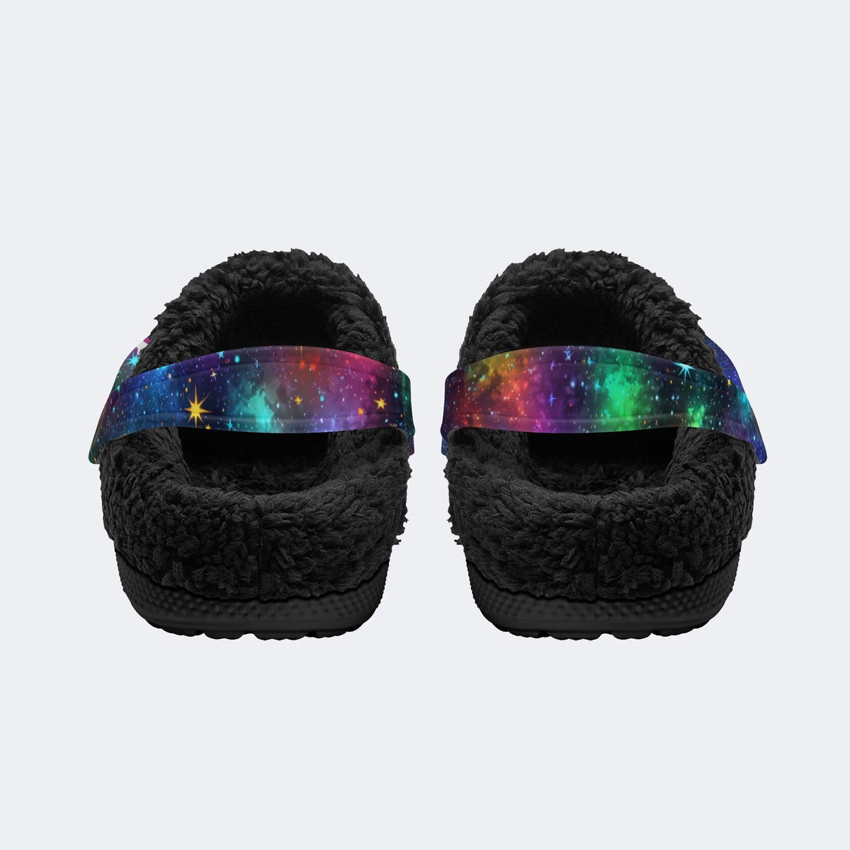 Cosmic Star Toe Bone Print - Fur Lined Slippers/Sandals