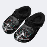 Gothic Lightning Skeleton - Fur Lined Slippers/Sandals