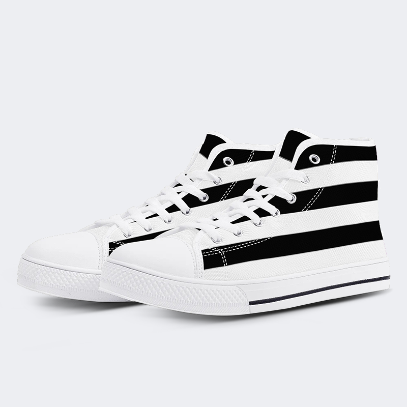 Heterosexual Pride Flag High Top Canvas Shoes