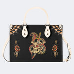 Skeleton Snake Print - Leather Handbag