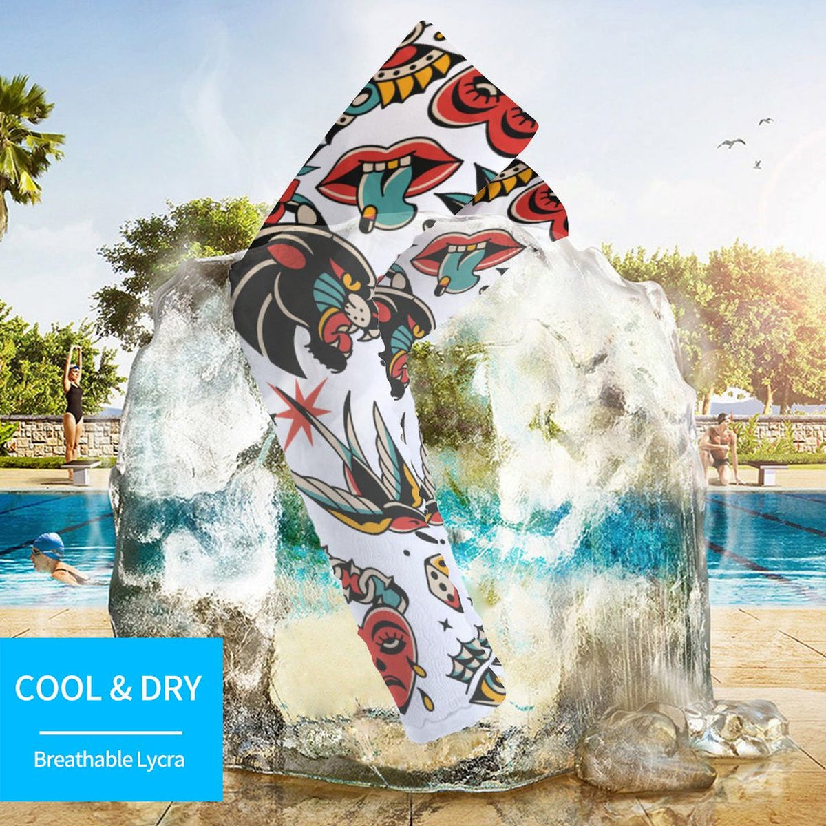 Old School Tattoo Print - Cooling sleeves