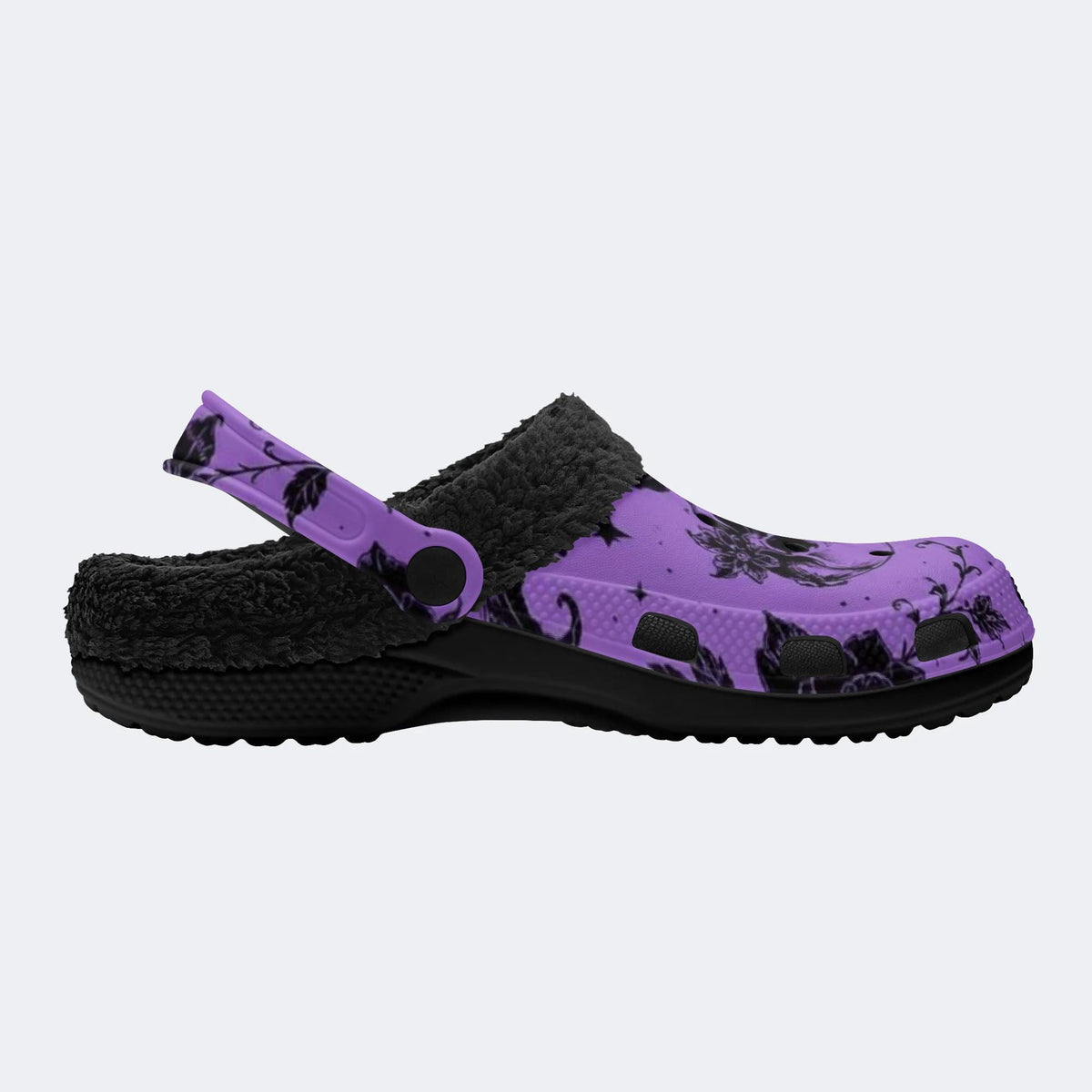 Moon Skull Floral - Fur Lined Slippers/Sandals