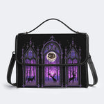 Forest Outside The Window - Leather Satchel Bag
